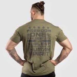 LiveSore 💪 Freedom Olive Green Graphic Men's T-Shirt